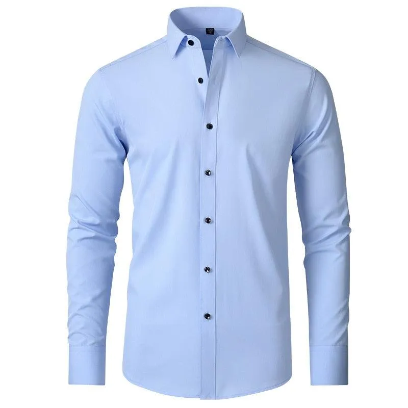 Elastic force non-iron long-sleeved business casual shirt