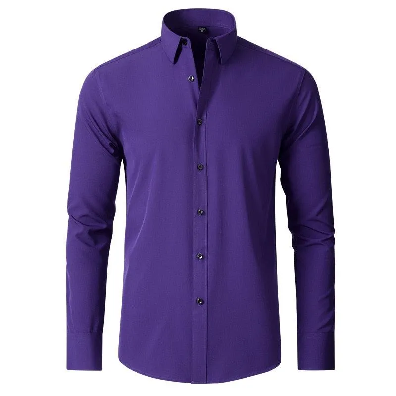 Elastic force non-iron long-sleeved business casual shirt