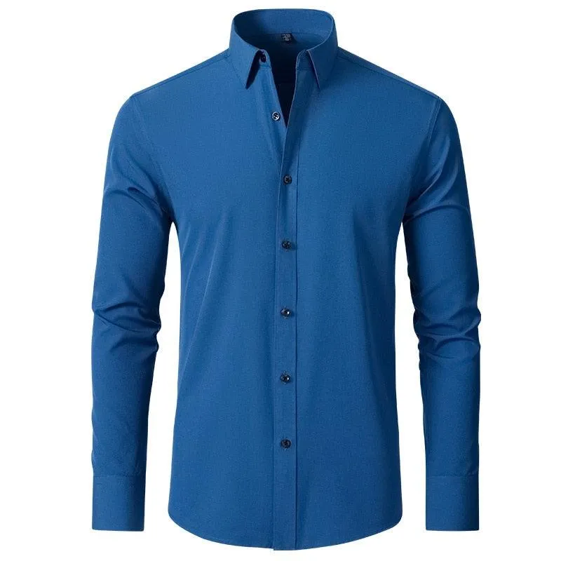 Elastic force non-iron long-sleeved business casual shirt