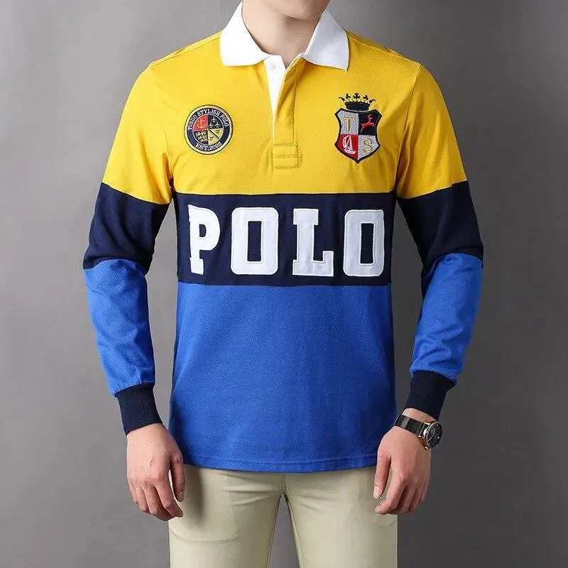 Embroidered Lapel Polo Shirt