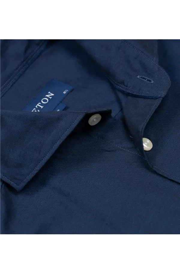 ETON Contemporary Cotton And Silk Shirt Navy