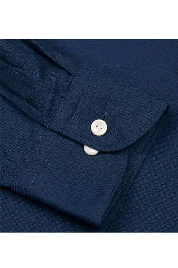 ETON Contemporary Cotton And Silk Shirt Navy