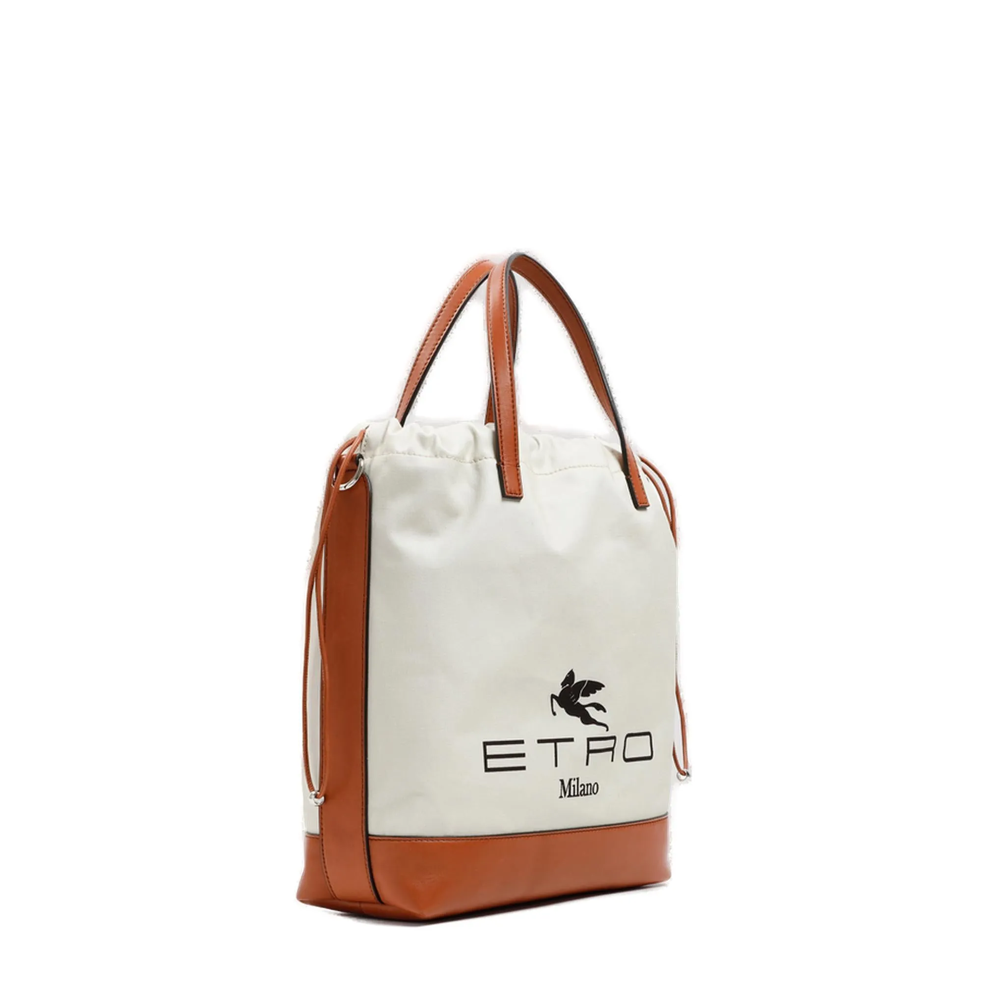 Etro Crown Me Logo Printed Panelled Tote Bag