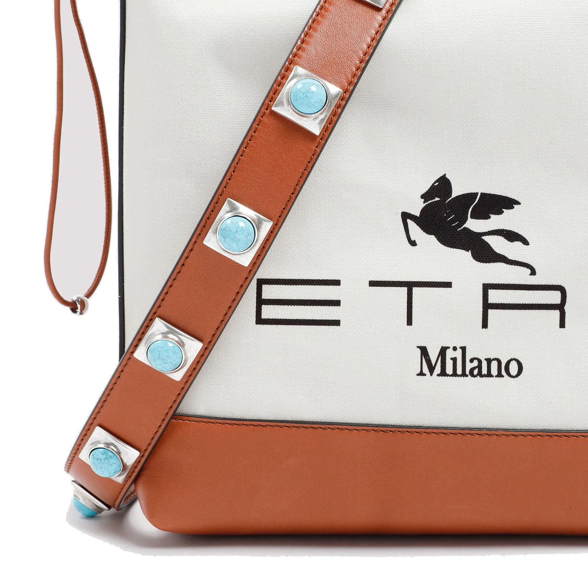 Etro Crown Me Logo Printed Panelled Tote Bag