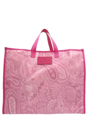 Etro Paisley Print Logo Patch Tote Bag