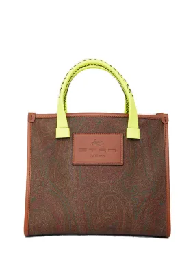 Etro Paisley Printed Logo Patch Tote Bag