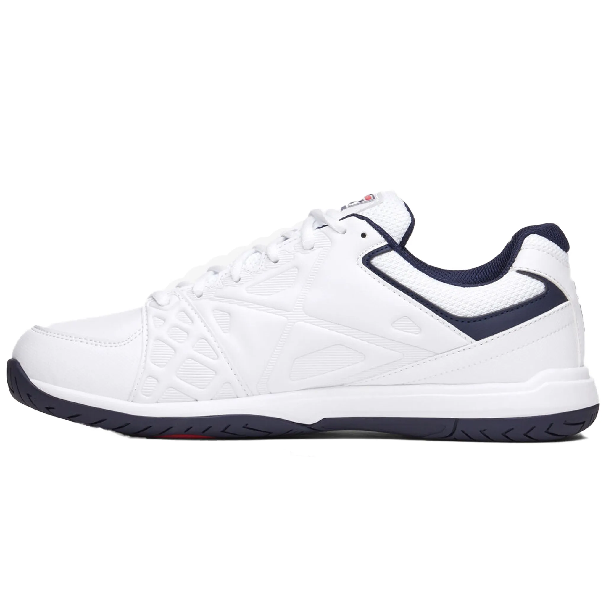 Fila Men's 1PM00601 125 Double Bounce 3 White Navy Red Pickleball Shoes