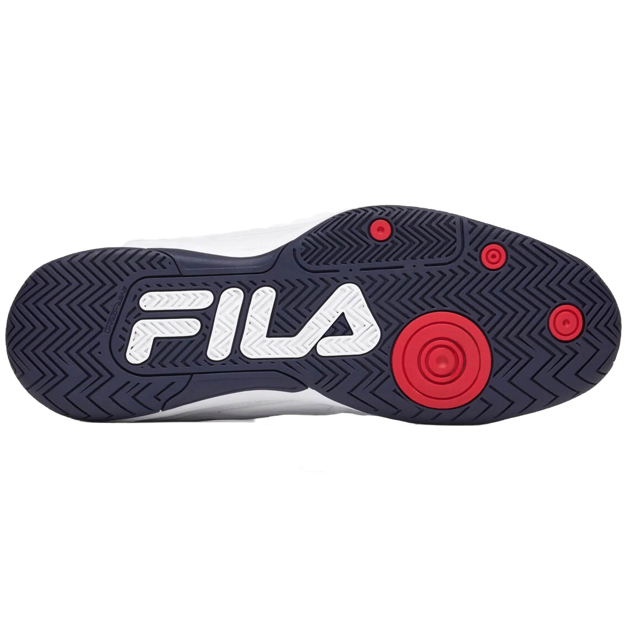 Fila Men's 1PM00601 125 Double Bounce 3 White Navy Red Pickleball Shoes