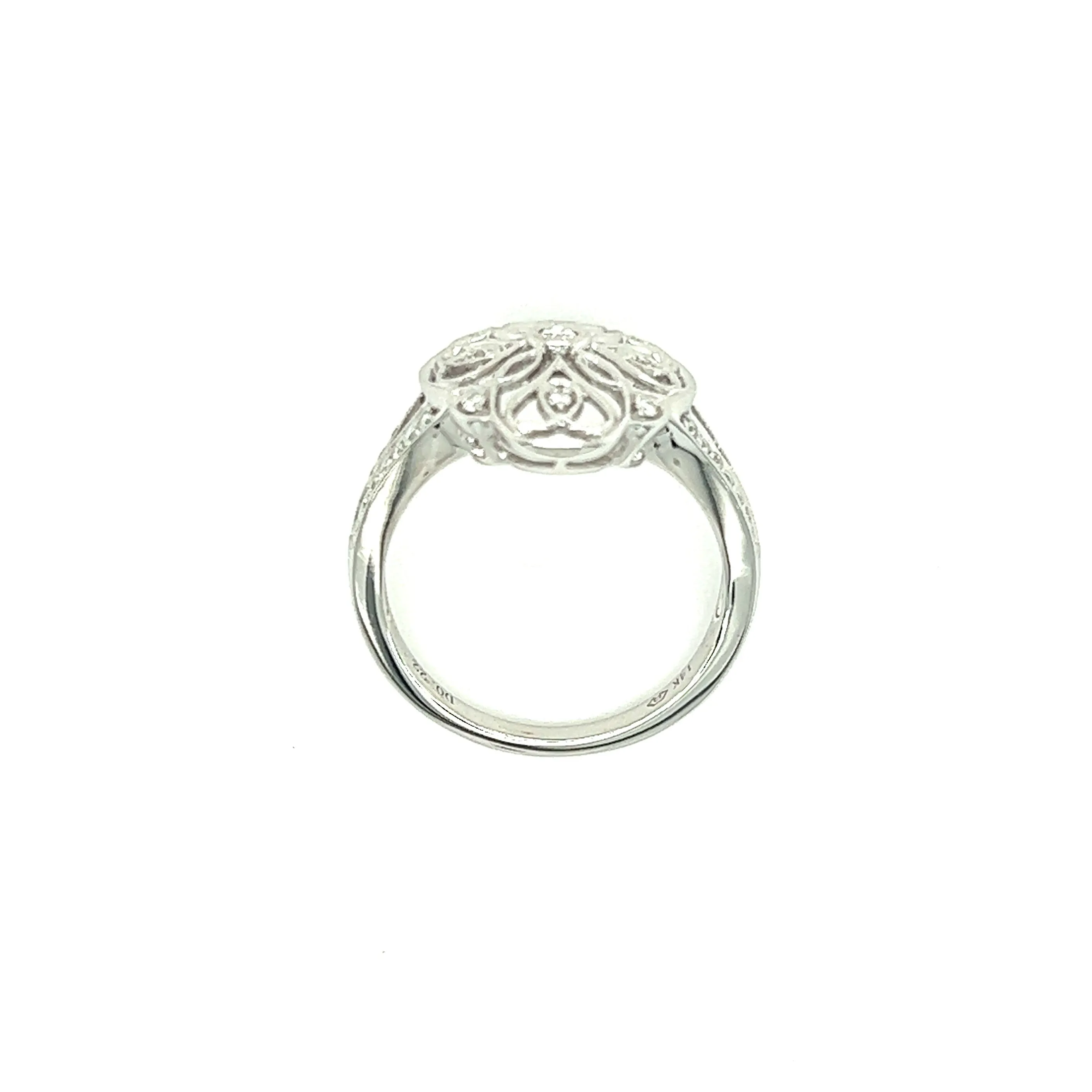 Filigree Diamond Ring with 0.2ctw of Diamonds in 14K White Gold