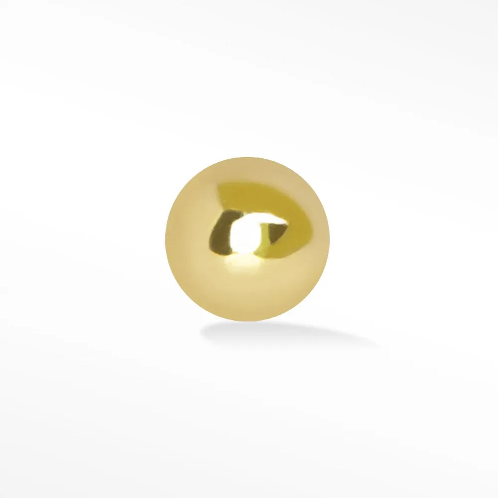 Flat Back Earring Sphere 2mm 14k Yellow