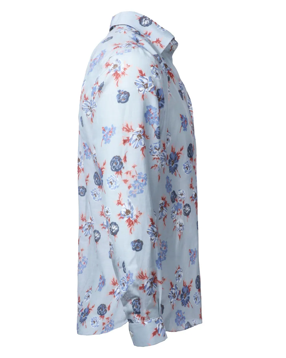 Floral Print Popover Dress Shirt