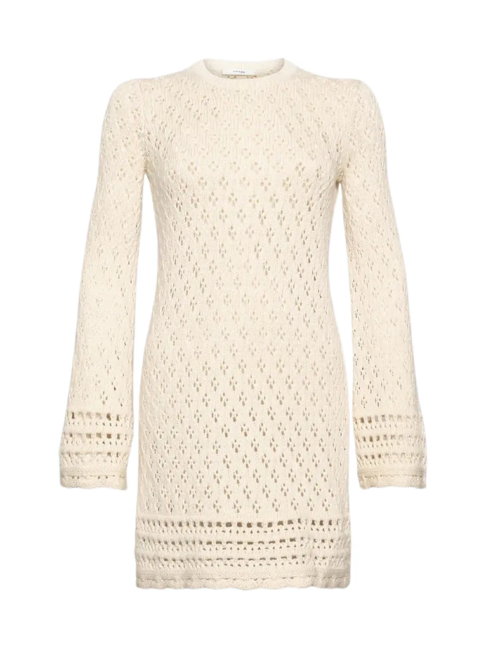 Frame Crochet Shift Dress in Ecru