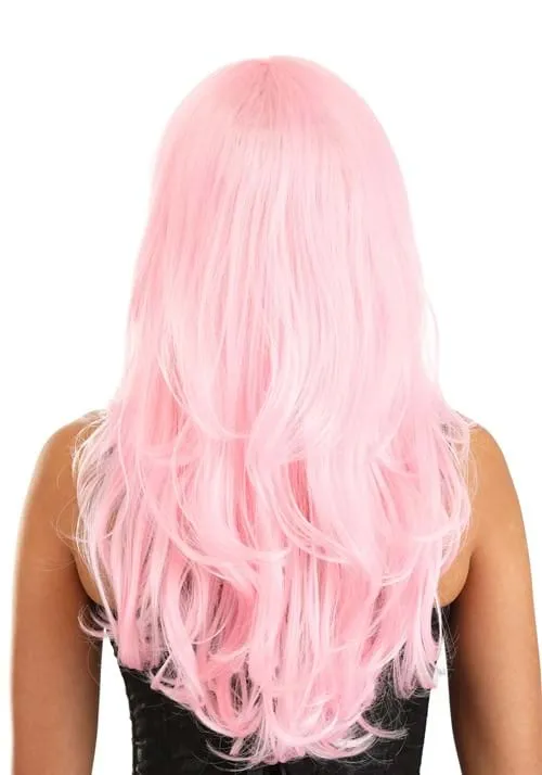 Full Light Pink Wavy Wig