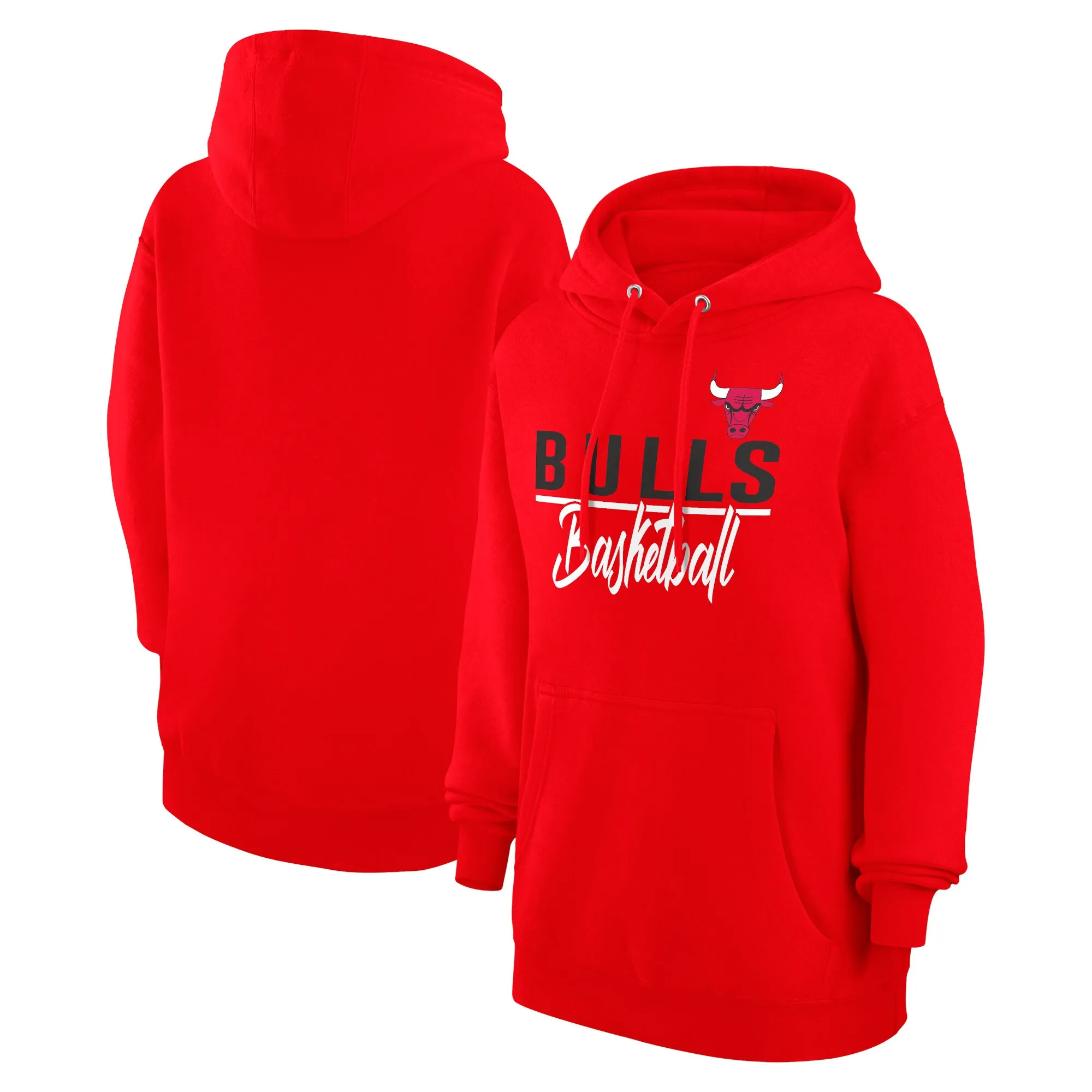 G-III 4Her by Carl Banks Chicago Bulls Women's Red Graphics Fleece Pullover Hoodie