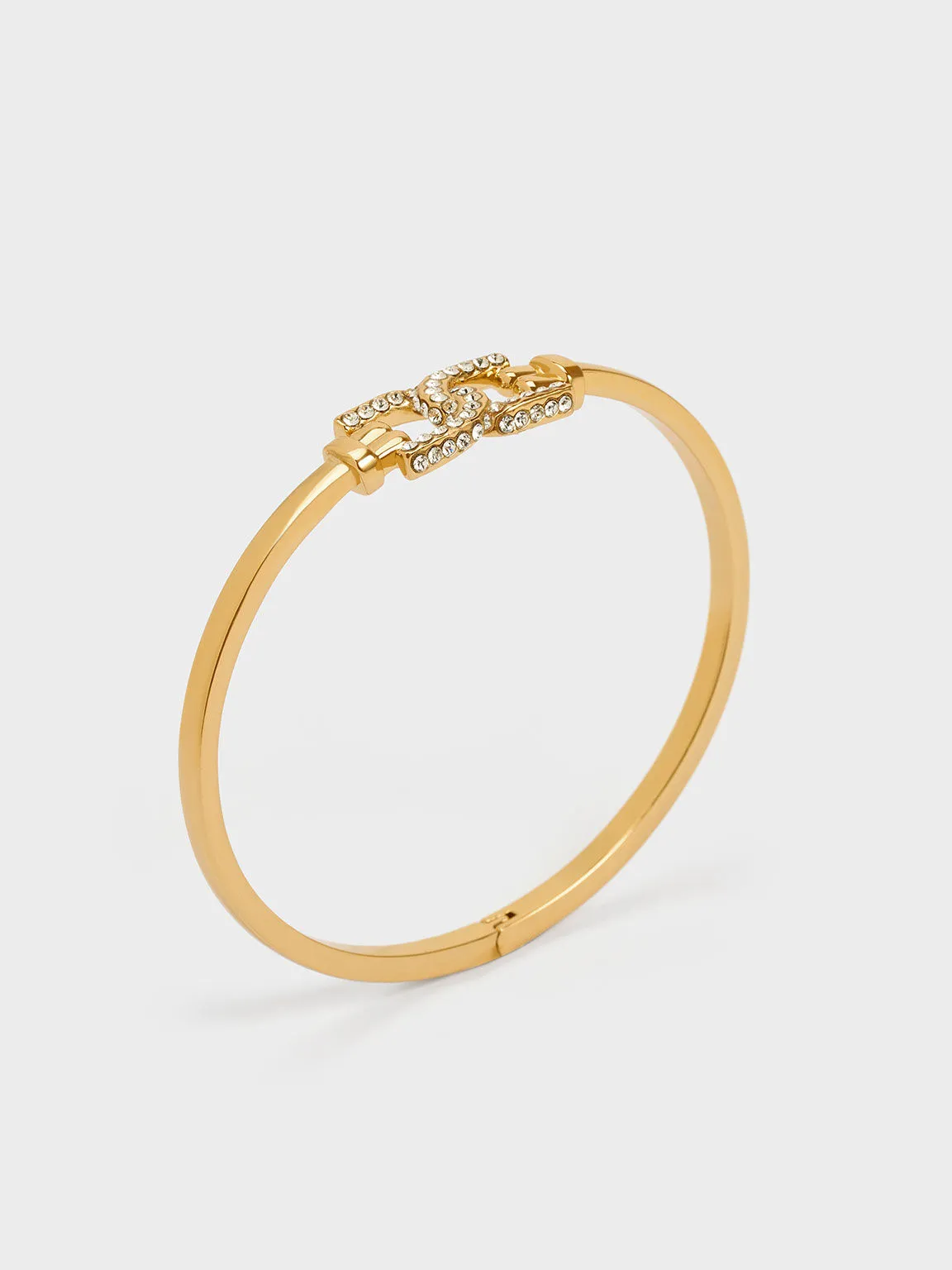 Gabine Swarovski Crystal Cuff Bangle - Gold