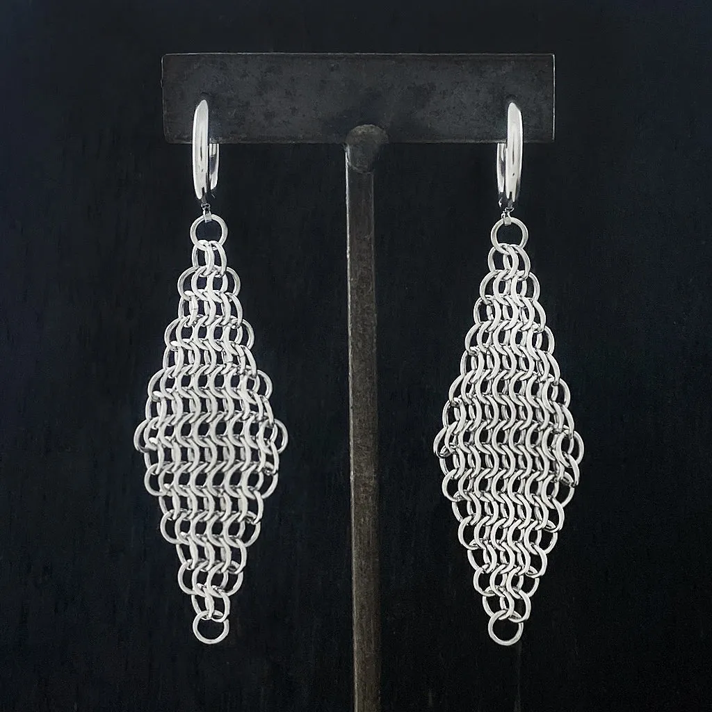 GAUGED Large Chainmaille Diamonds on Hoops