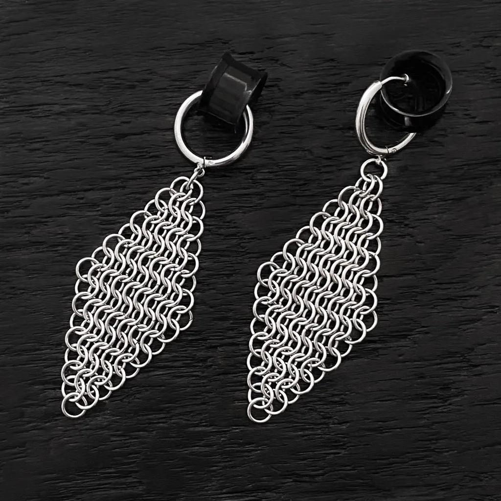 GAUGED Large Chainmaille Diamonds on Hoops