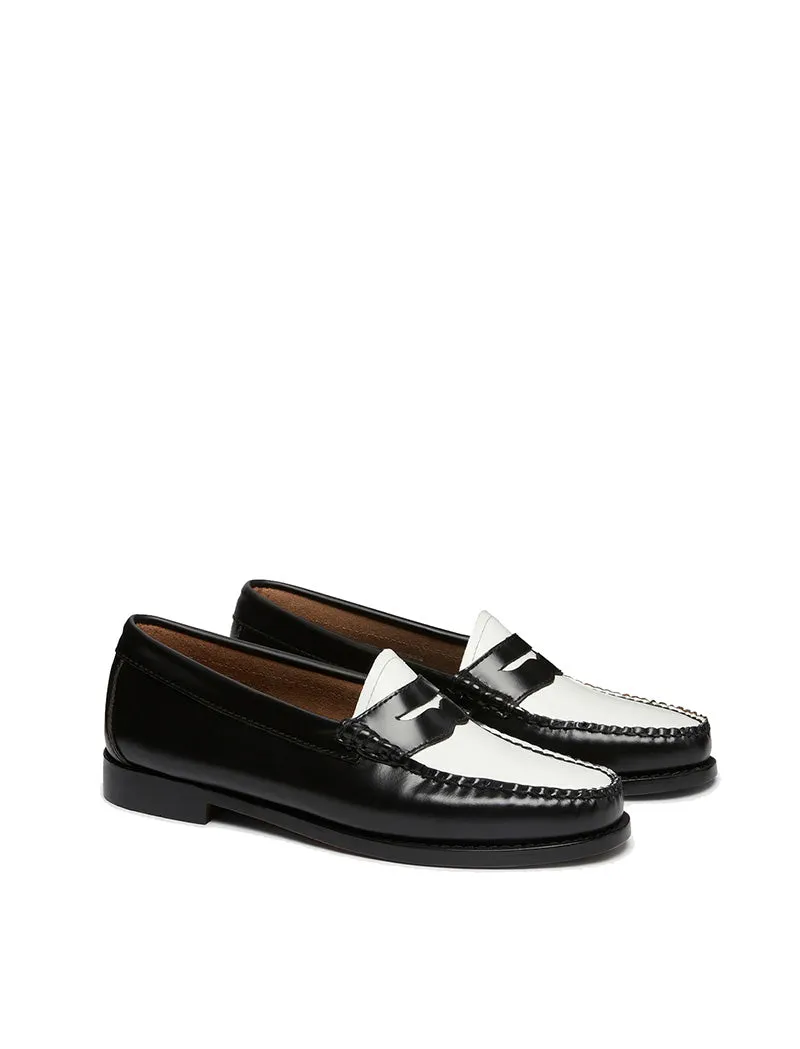 G.H.Bass Womens Bass Weejun Penny Loafer Black & White Leather