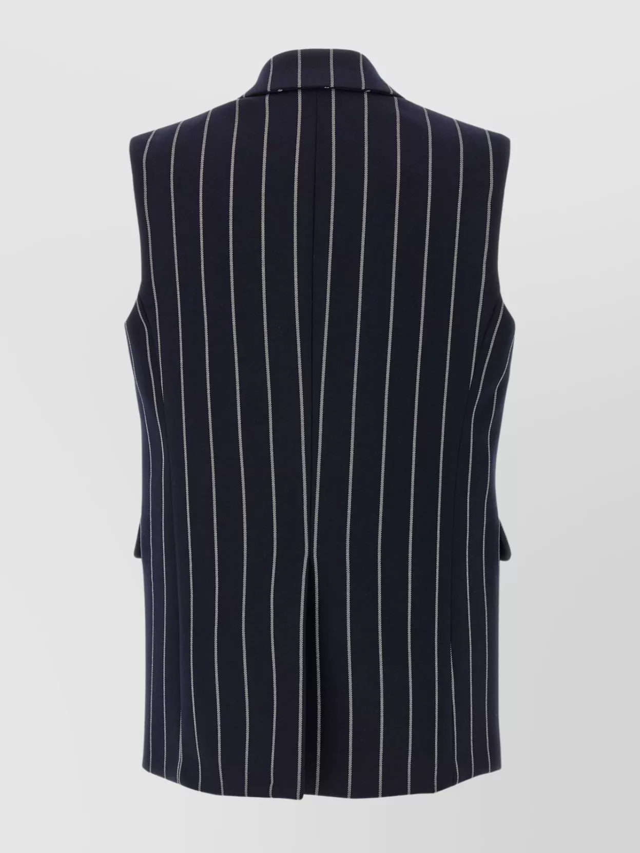 Giuseppe Di Morabito   Striped double-breasted sleeveless vest with lapel collar