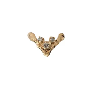 Gold Apex Ring with Grey Diamonds