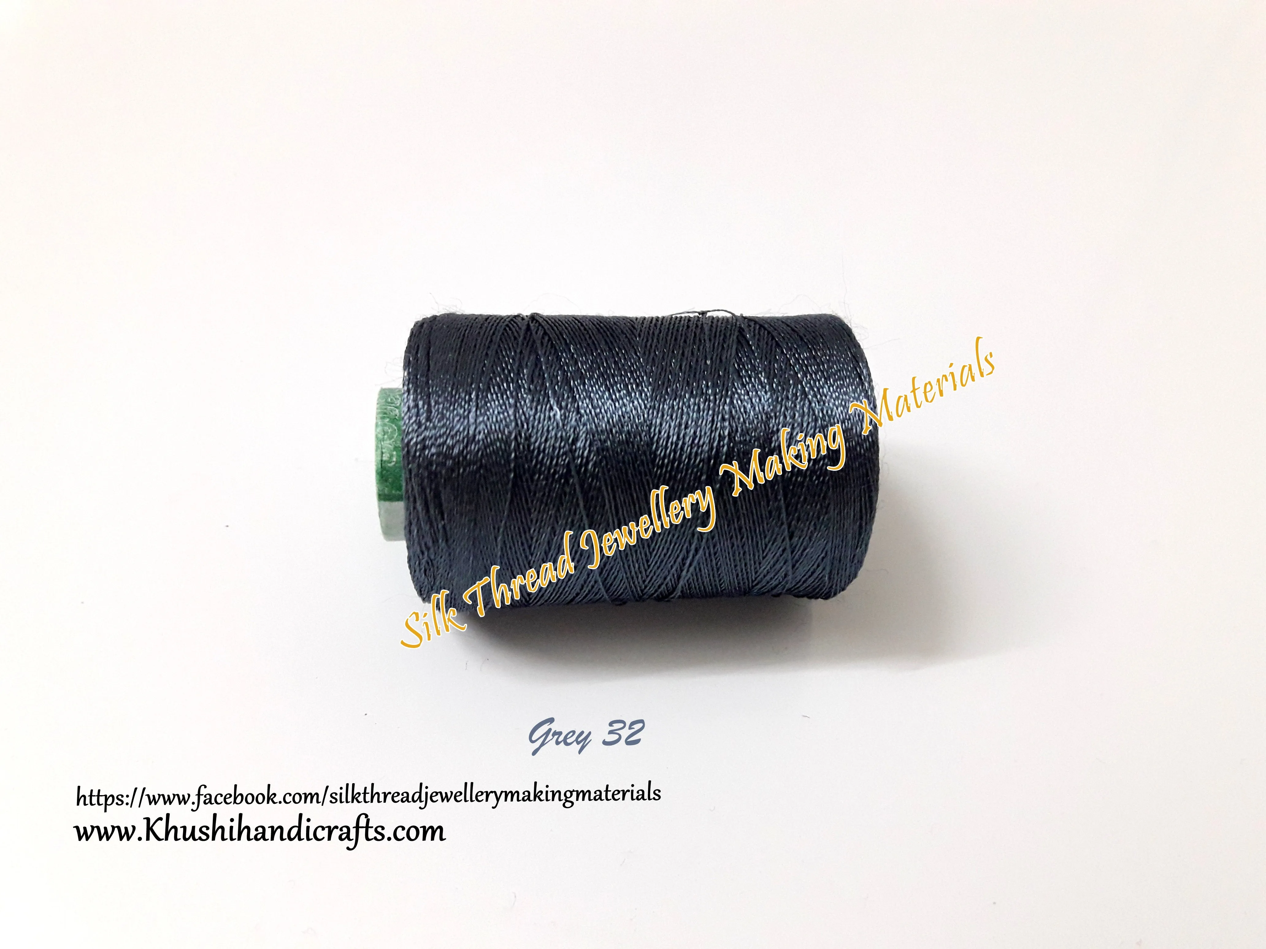 Grey shade Silk Threads Individual Spools for Bangle/Jhumkas/Jewelry Designing/Tassel Making Shade No. 32