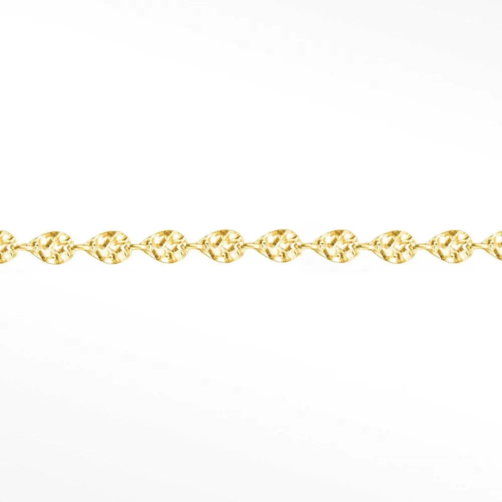 Hammer Drop Dainty 4.5mm 14k Gold Chain Designer Line for Permanent Jewelry Sold by the Inch