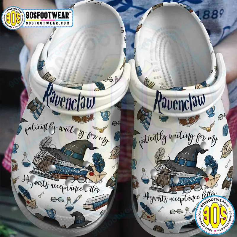 Harry Potter Crocs Ravenclaw House Letter Harry Potter Movie Pattern Clog Shoes for HP Fan