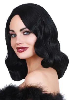 Hollywood Glamour Black Wig for Adults