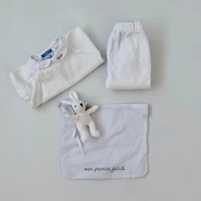 Jacadi White Velour Baby Set: 3 Months