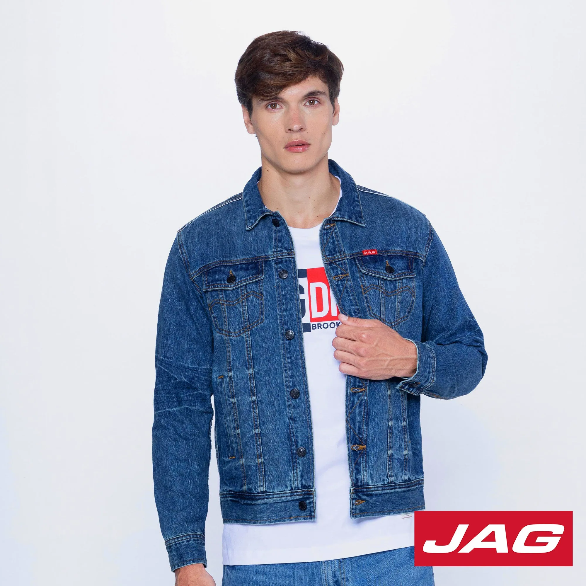 Jag Men's Denim Jacket in Dark Wash