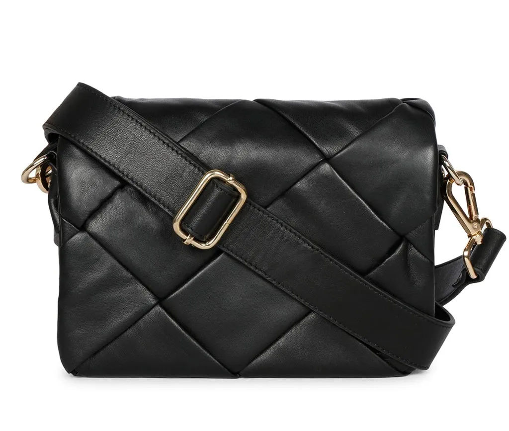 Kate Black Leather handcrafted Cross Body Sling Bags