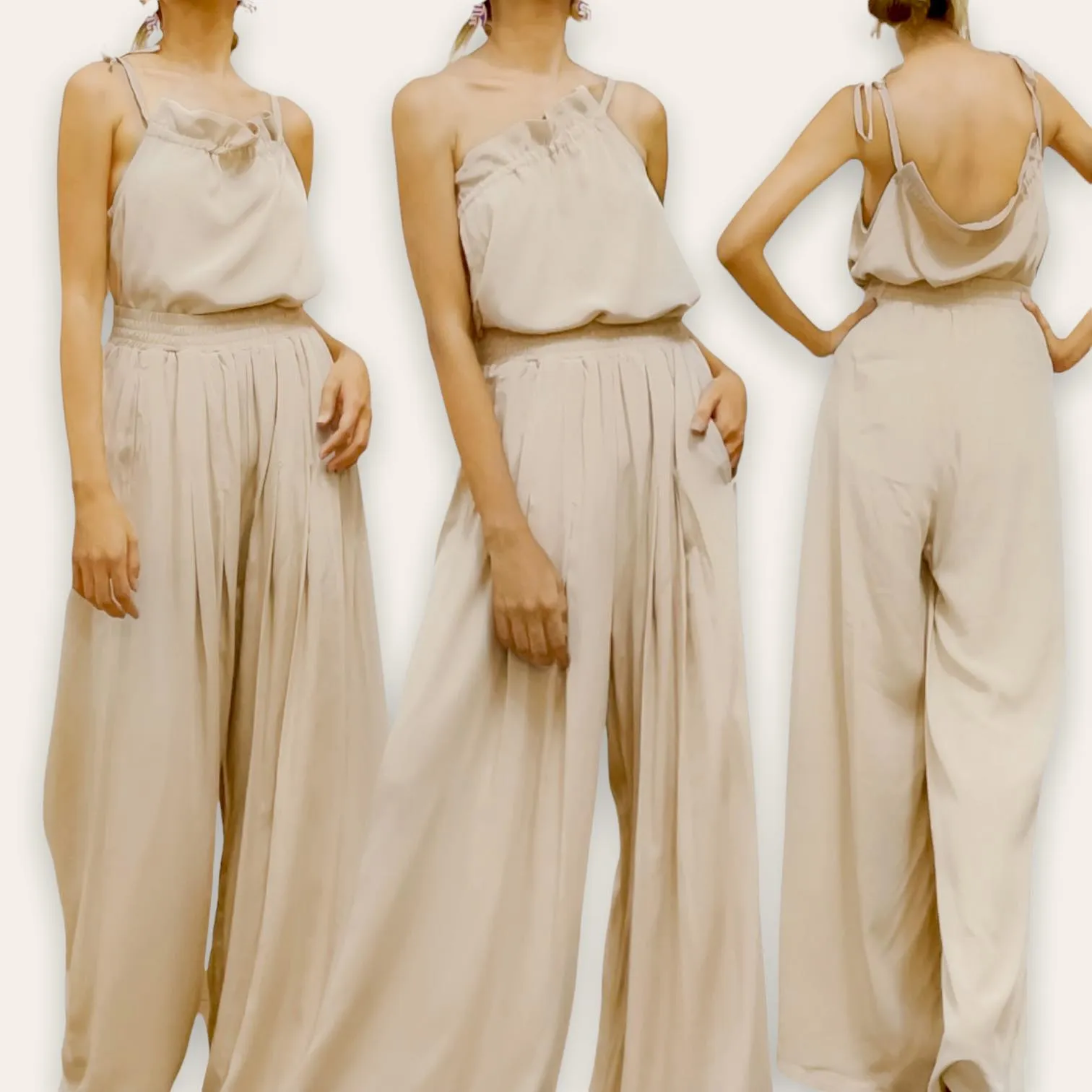 KENDALL Woven Halter Top and Pants Set