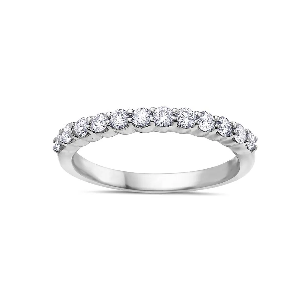 Ladies 18K White Gold With 0.50 CT Diamonds Wedding Band