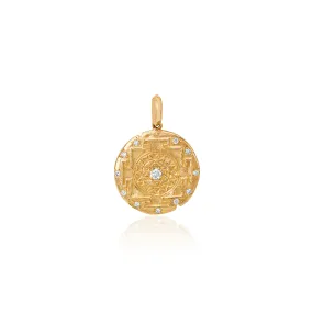 LH x JA 18k Shri Yantra Coin with Diamonds