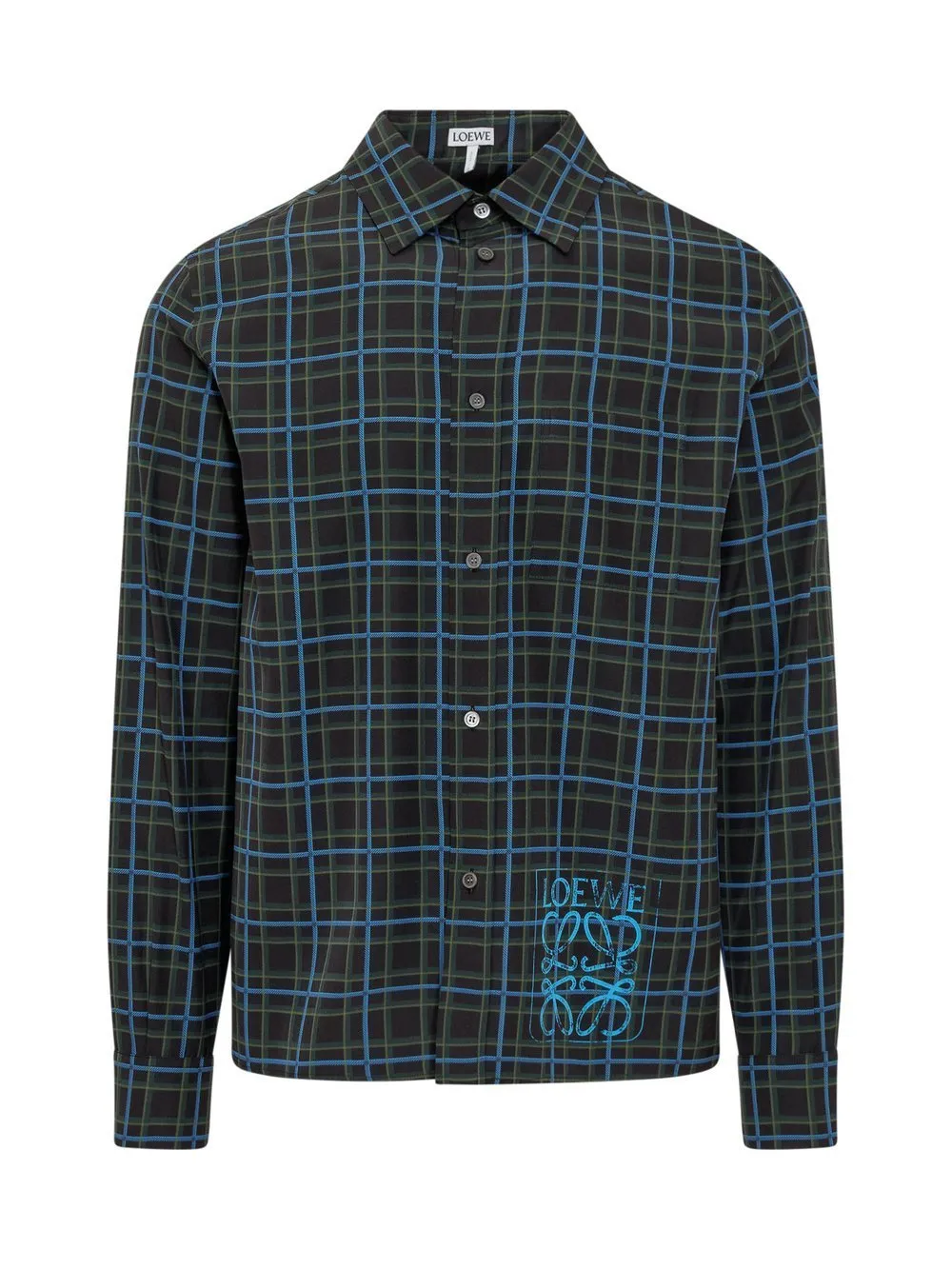 LOEWE  |Anagram stamp check shirt in silk and cotton