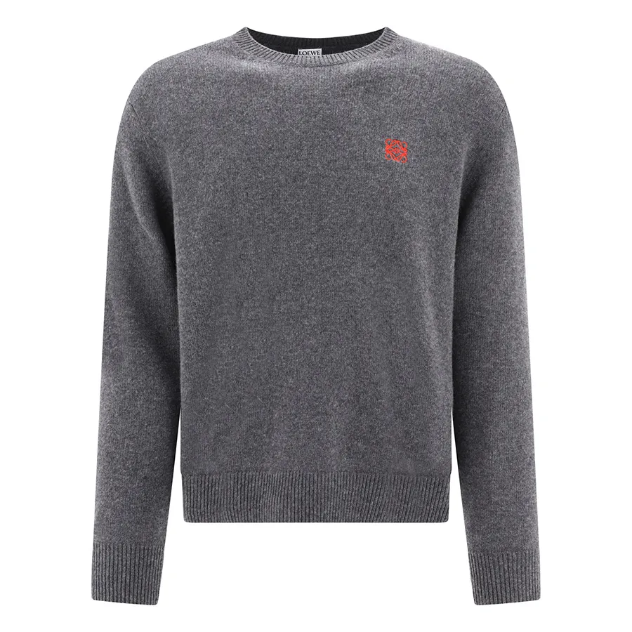 LOEWE  |Crew Neck Wool Fine Gauge Long Sleeves Plain Logo Asymmetry