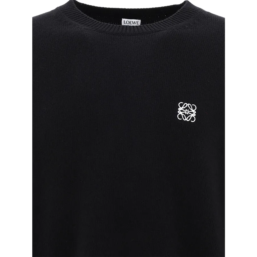 LOEWE  |Crew Neck Wool Fine Gauge Long Sleeves Plain Logo Asymmetry