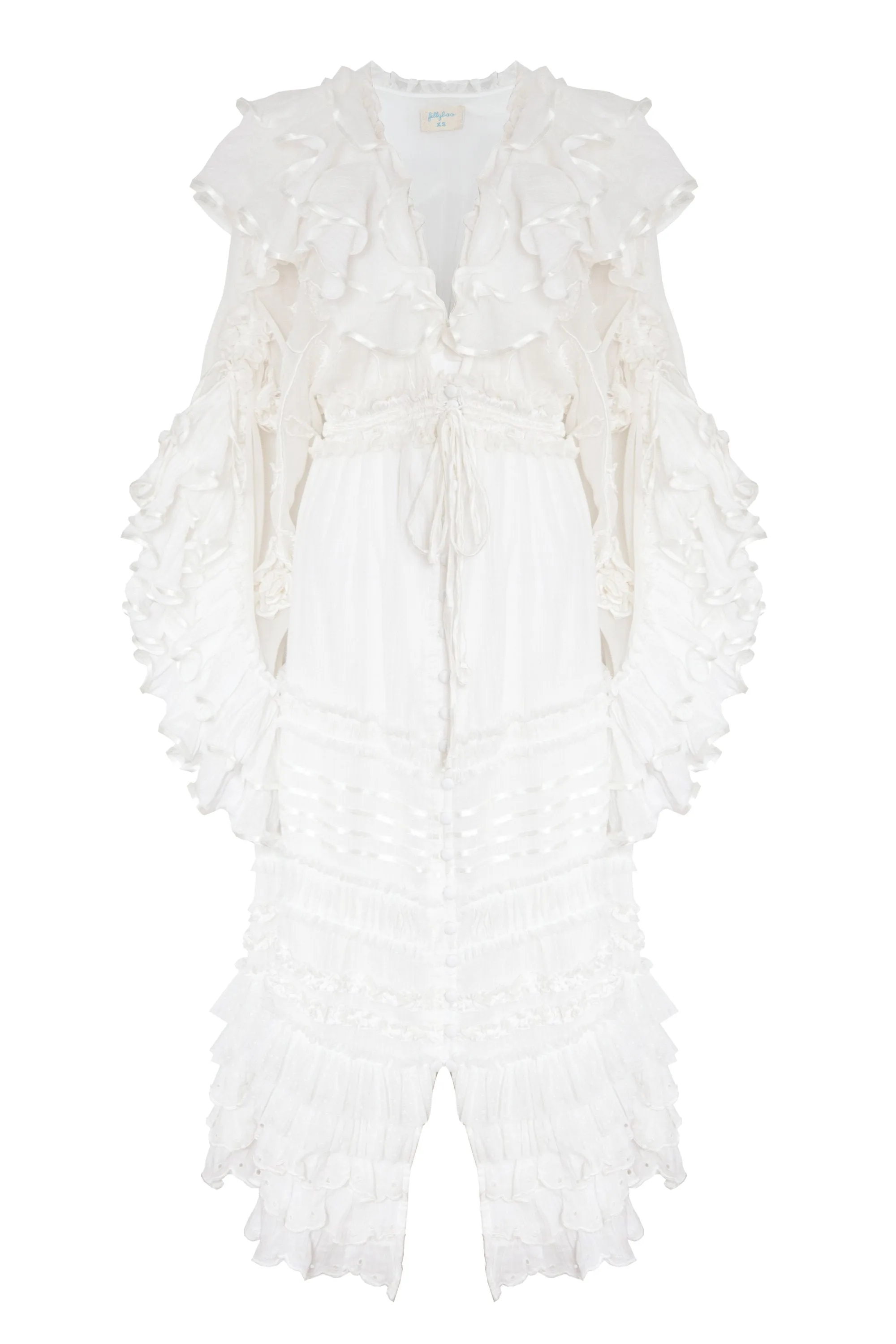 Lotus - Button-through duster in Ivory