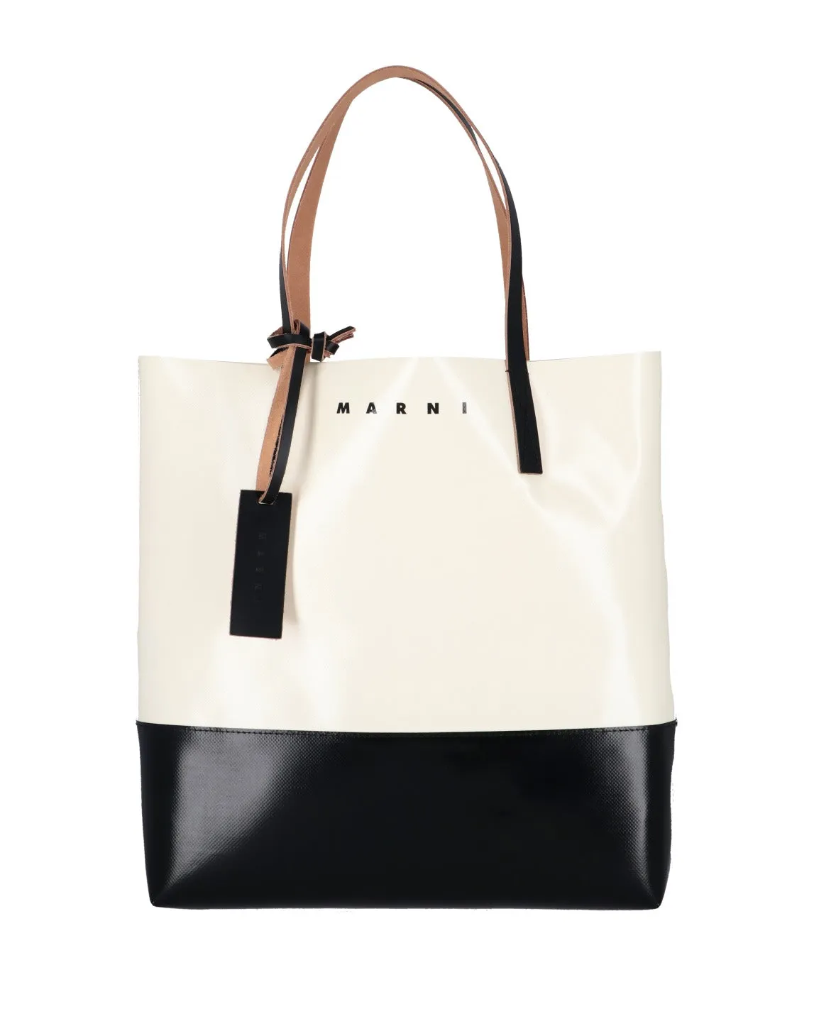 Marni Logo Printed Two-Tone Tote Bag