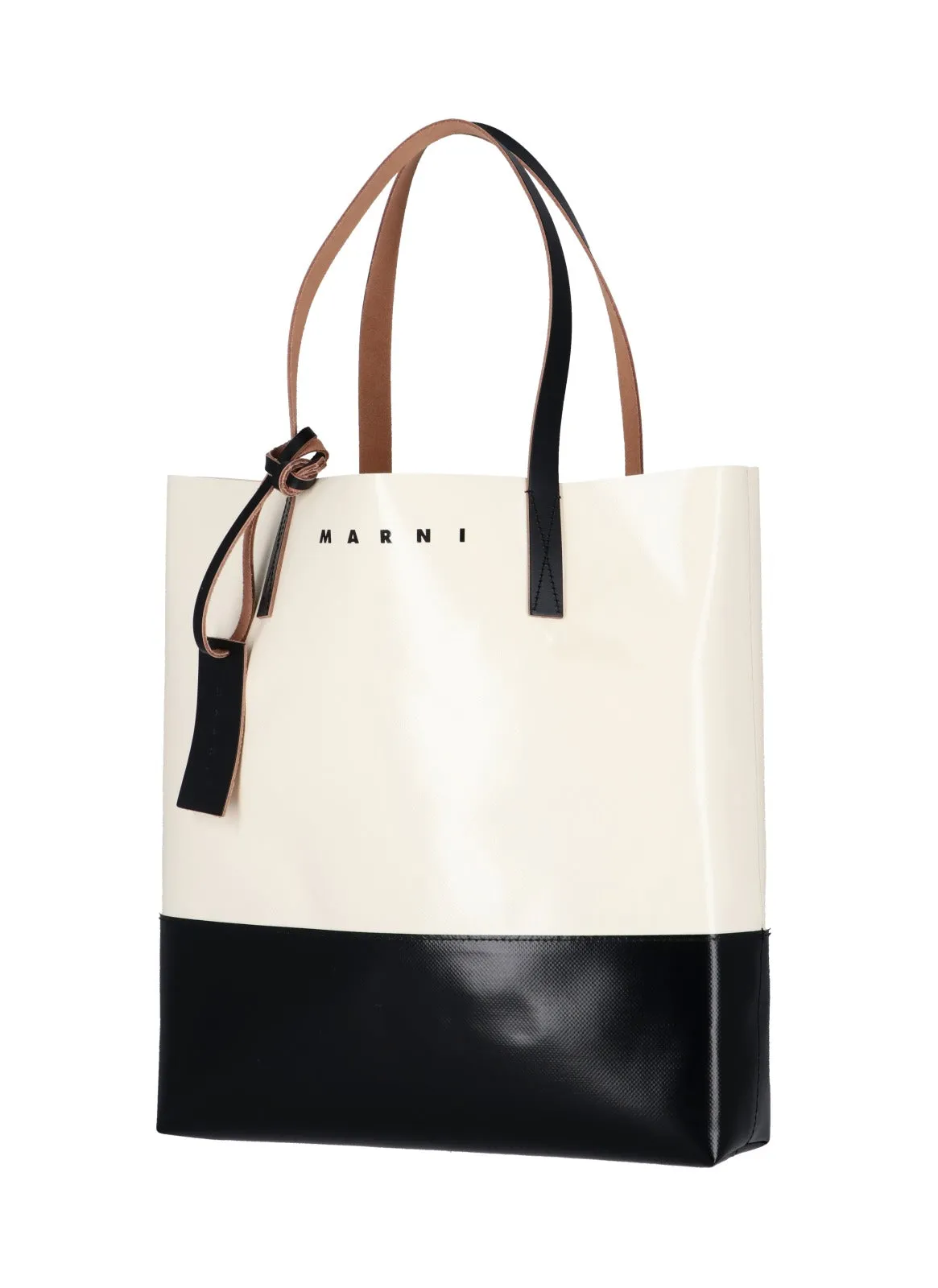 Marni Logo Printed Two-Tone Tote Bag