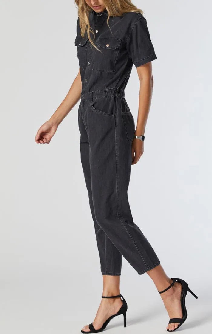 Mavi Doria Jumpsuit In Dark Smoke Denim