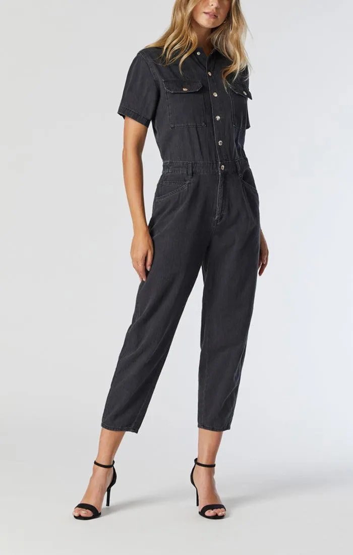 Mavi Doria Jumpsuit In Dark Smoke Denim