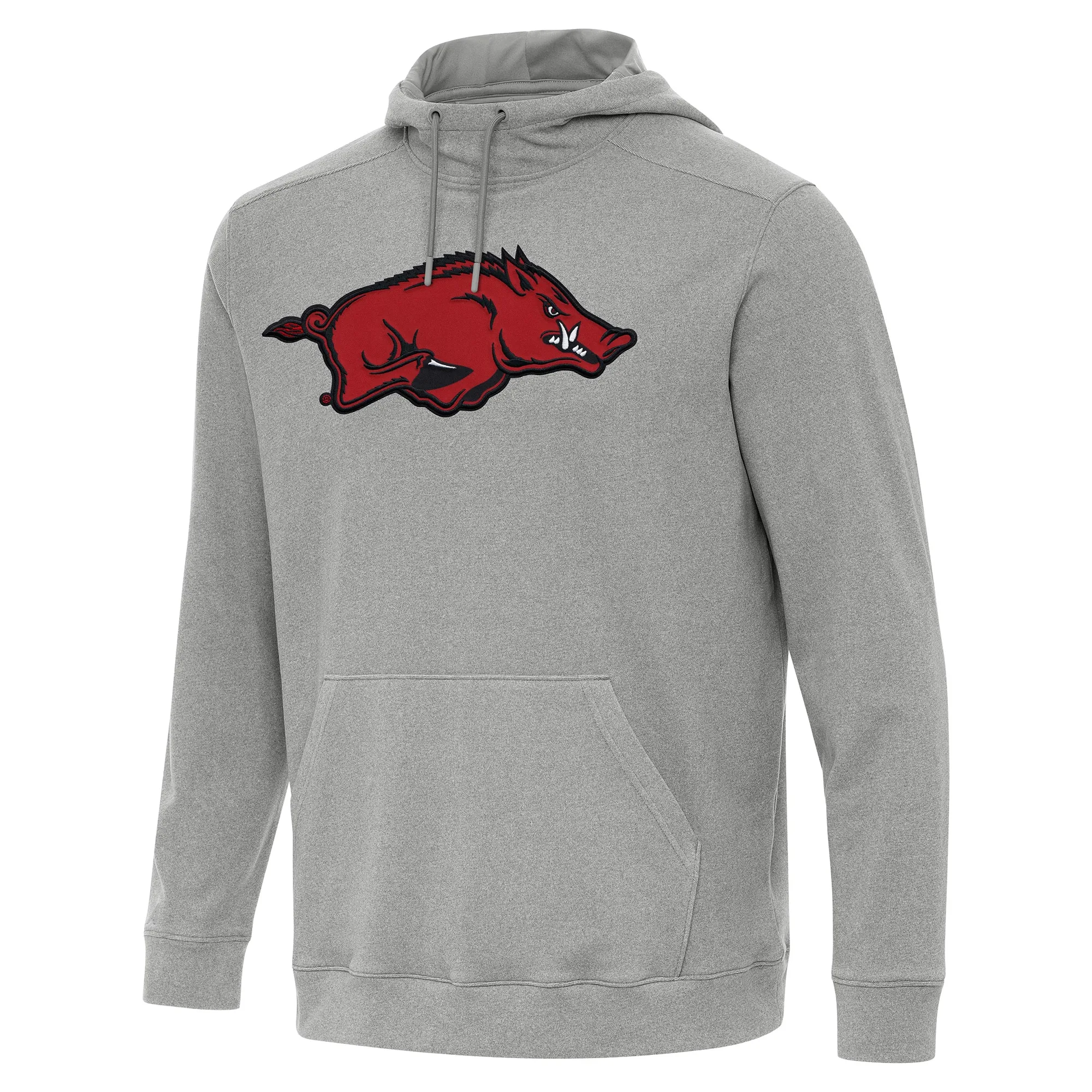 Men's Antigua Heather Gray Arkansas Razorbacks Cloud Pullover Hoodie