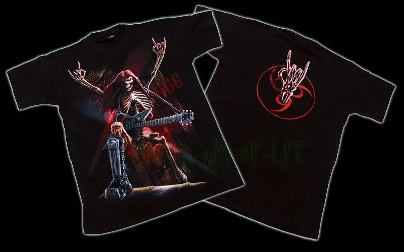 Men's Black T-Shirt Heavy Metal Head 666