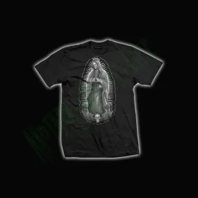 Men's Black T-Shirt Virgin Mary Skull