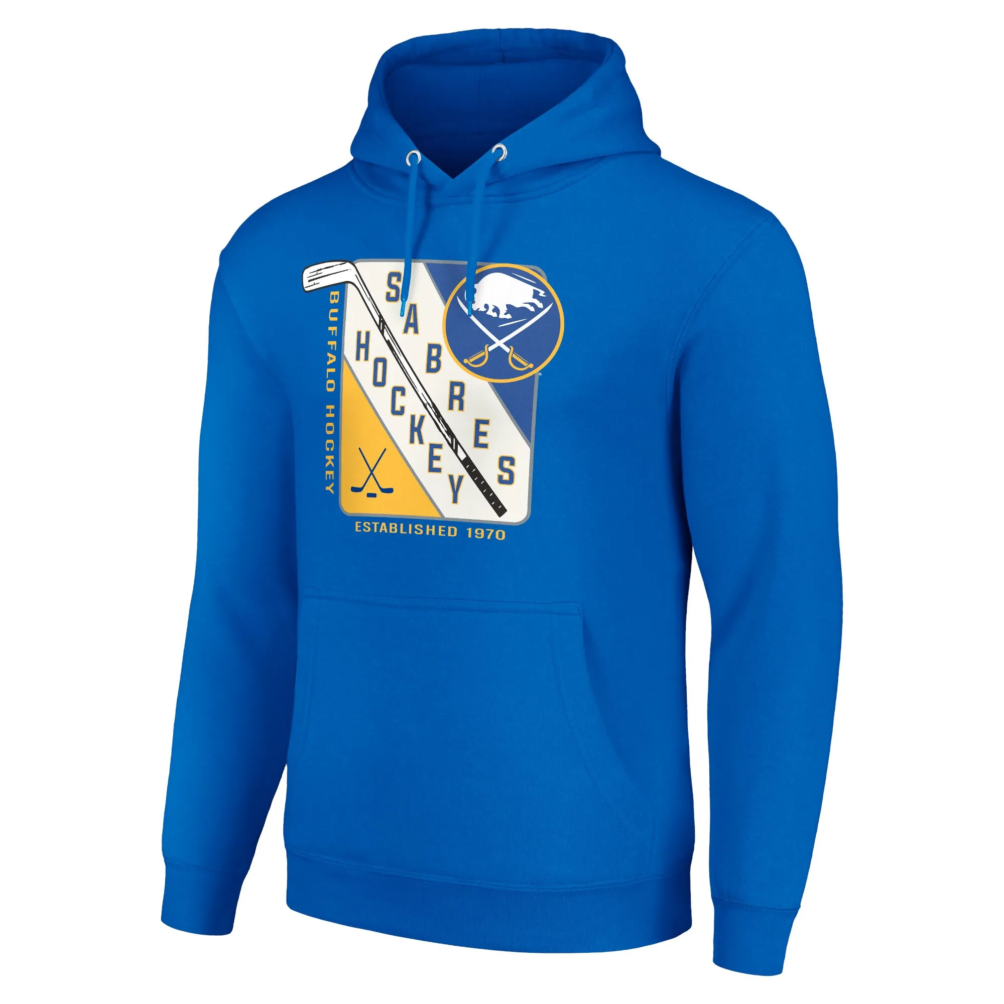 Men's Buffalo Sabres Starter Royal Shield Logo Pullover Hoodie