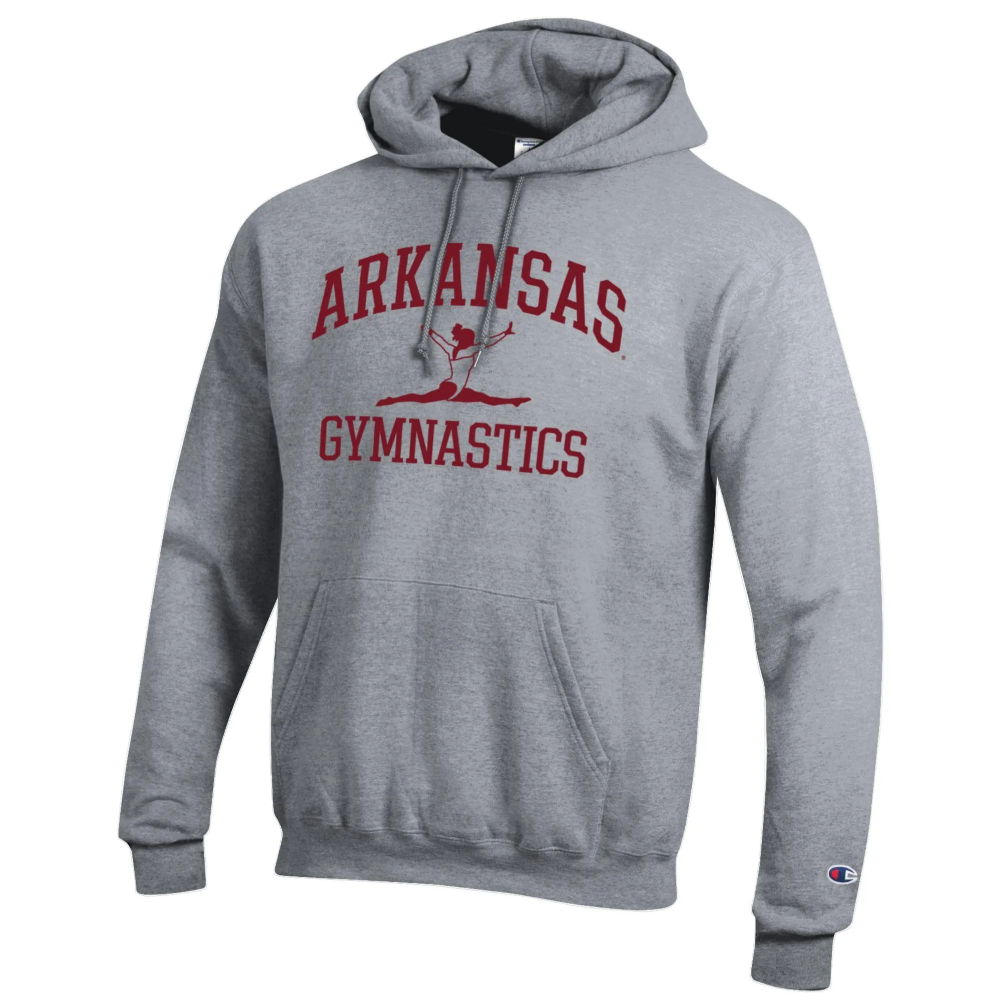 Men's Champion  Gray Arkansas Razorbacks Gymnastics Icon Powerblend Pullover Hoodie