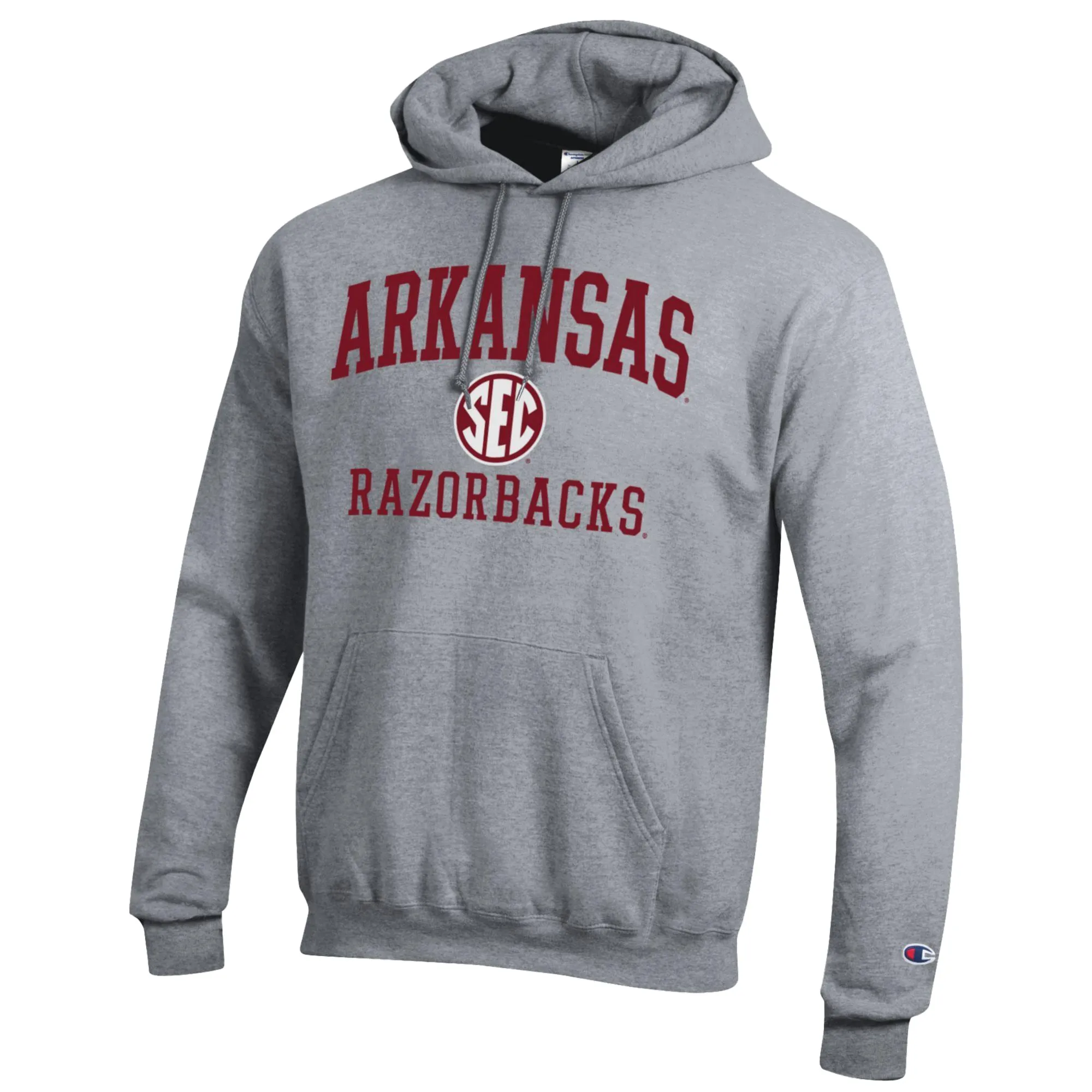 Men's Champion Gray Arkansas Razorbacks Team Fleece Pullover Hoodie