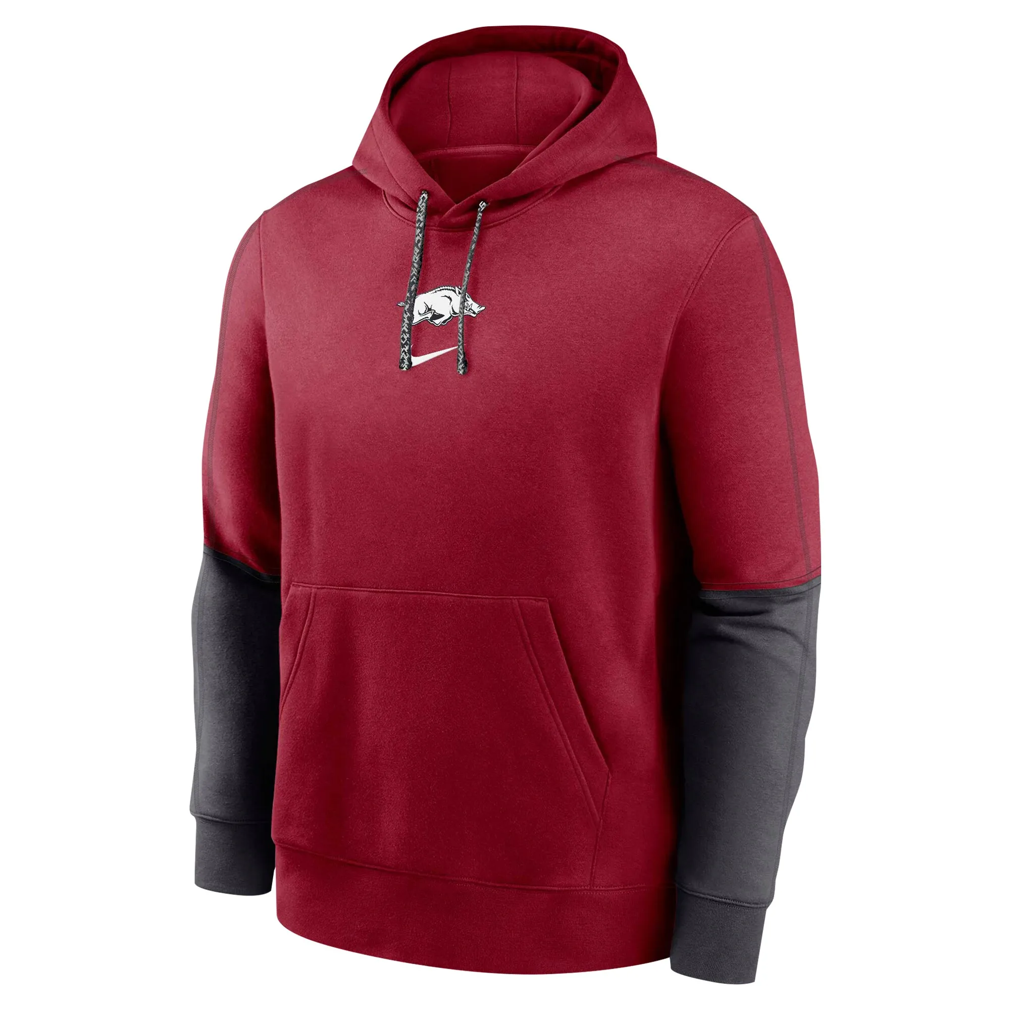 Men's Nike Cardinal Arkansas Razorbacks 2024 Sideline Club Fleece Pullover Hoodie