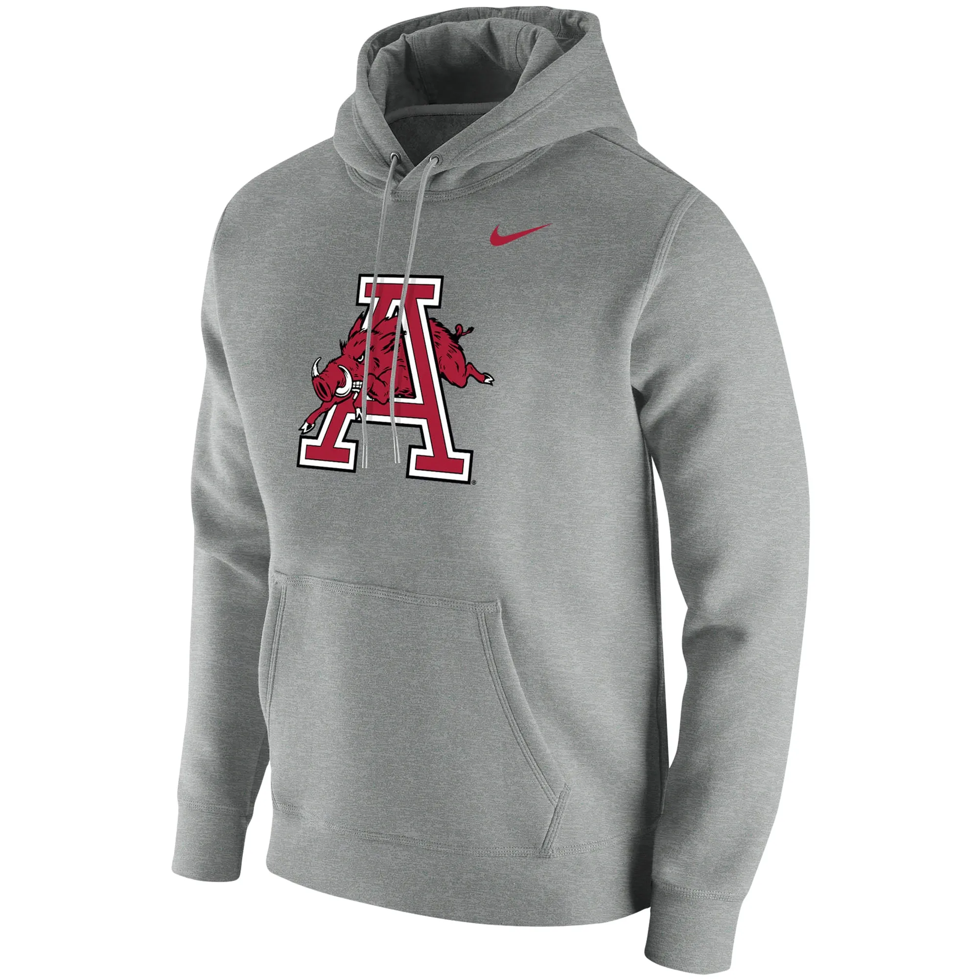 Men's Nike Heathered Gray Arkansas Razorbacks Vintage School Logo Pullover Hoodie